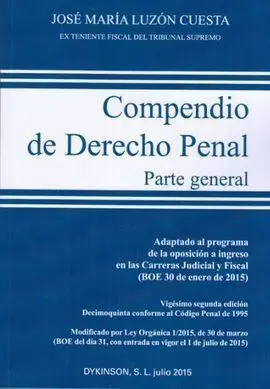 Compendio de Derecho Penal. Parte General