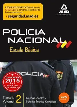 Temario Vol. 2 Ciencias Sociales y Materias Técnico-Científicas Escala Básica de Policía Nacional 2015