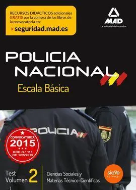 Test Vol. 2 Ciencias Sociales y Materias Técnico-Científicas Escala Básica de Policía Nacional 2015