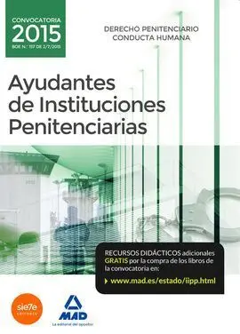 Derecho Penitenciario / Conducta Humana Ayudantes de Instituciones Penitenciarias 2015
