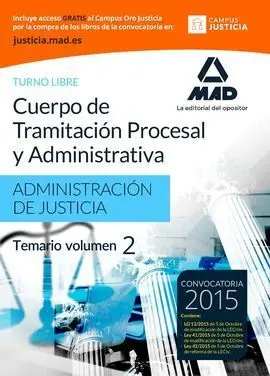 Temario 2 Cuerpo de Tramitacion Procesal y Administrativa de la Administración de Justicia 2015
