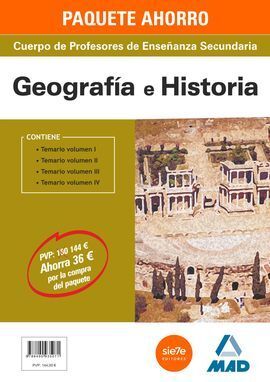 PAQUETE AHORRO GEOGRAFIA E HISTORIA CUERPO DE PROFESORES DE ENSEÑANZA SECUNDARIA