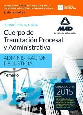 Temario Cuerpo de Tramitación Procesal y Administrativa de la Administración de Justicia(Promoción Interna) 2015