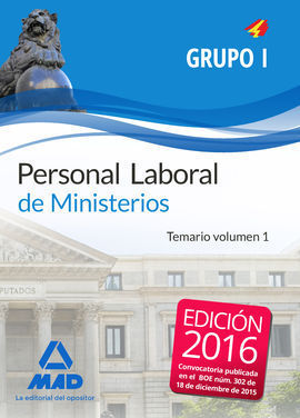 PERSONAL LABORAL MINISTERIOS GRUPO 1 VOL 1