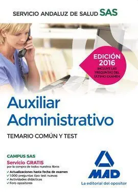 Auxiliar Administrativo Sas Temario Comun y Test 2016