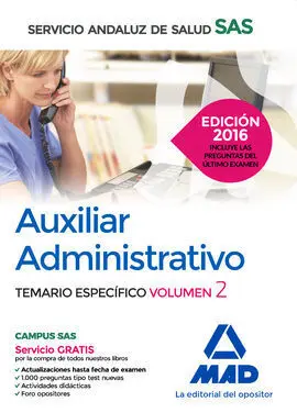 Auxiliar Administrativo Volumen 2 Sas 2016