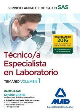 Técnico/A Especialista en Laboratorio del Servicio Andaluz de Salud