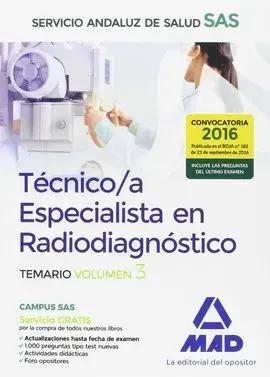 Técnico/A Especialista en Radiodiagnóstico del Servicio Andaluz de Salud. Temari