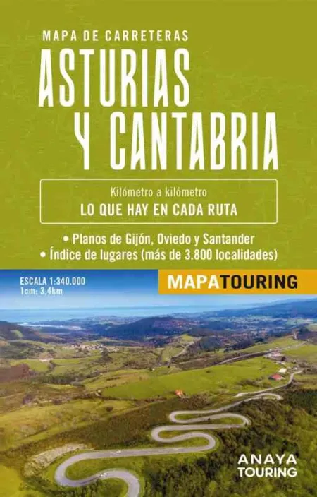 Mapa de Carreteras Asturias y Cantabria (Desplegable), Escala 1:340. 000