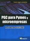 PGC PARA PYMES Y MICROEMPRESAS. (REAL DECRETO 1515/2007)