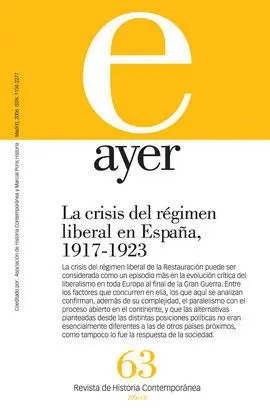 Ayer. Revista de Historia Contemporánea N 63 2006