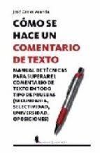 CÓMO SE HACE UN COMENTARIO DE TEXTO