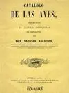 Catálogo de las Aves, Observadas en Algunas Provincias de Andalucía