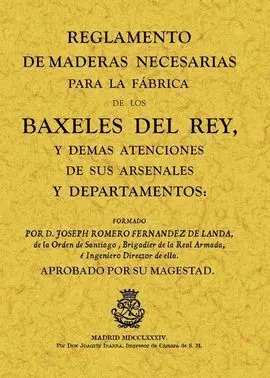 Reglamento de Maderas Necesarias para la Fabrica D