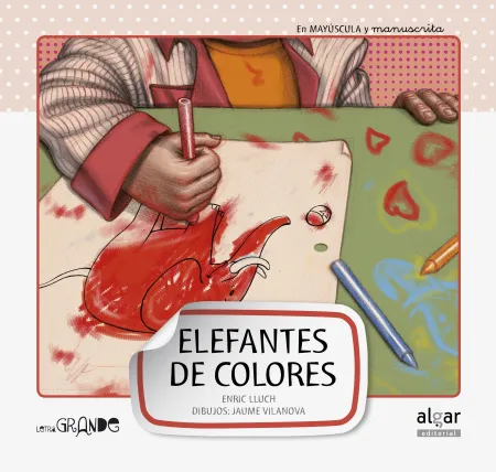 Elefantes de Colores Mayuscula y Manuscrita