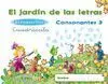 El Jardín de las Letras. Lectoescritura. Consonantes 3. Cuadrícula. 5 Años Educa