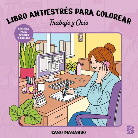 Libro Antiestrés para Colorear-Trabajo y Ocio