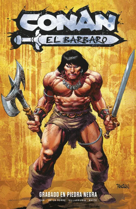 Conan el Barbaro Grabado en Piedra Negra