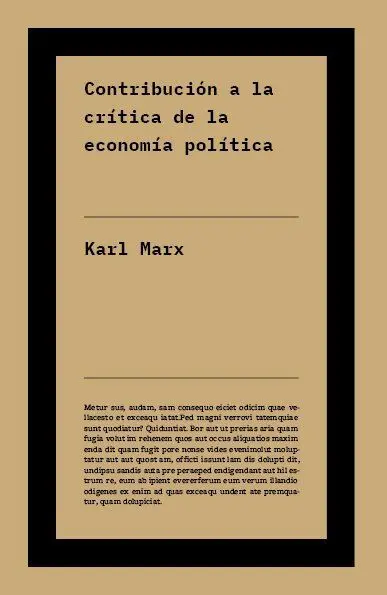 Contribución a la Crítica de la Economía Política