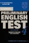 Cambridge Preliminary English Test 4 With Answers : Self-Study Pack
