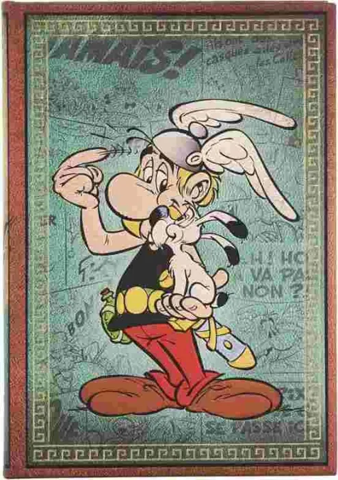 Libreta Paperblanks, Astérix el Galo Midi (130X180X20Mm) Lisa de 144 Páginas y Cierre con Banda Elástica