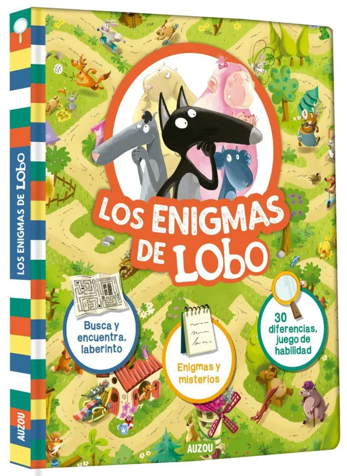 Los Enigmas de Lobo. Busca y Encuentra y Laberinto. Enigmas y Misterios. 30 Dife