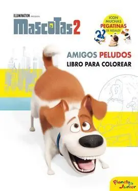 Mascotas 2. Libro para Colorear con Pegatinas. Amigos Peludos