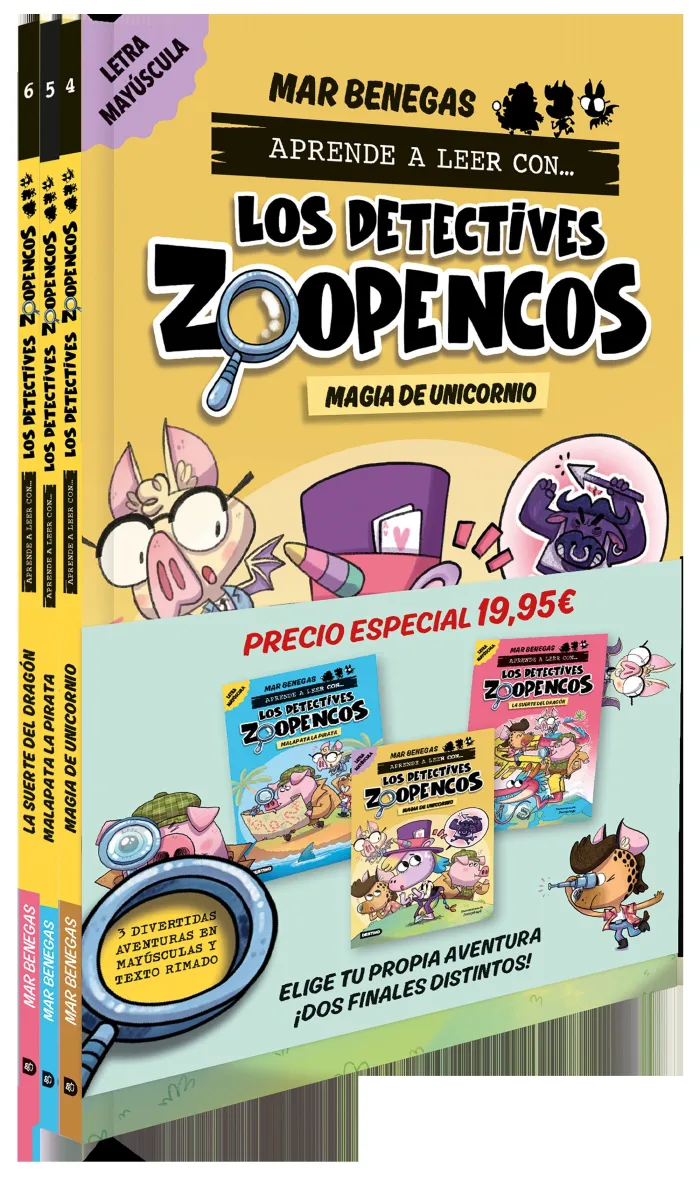 Pack Aprende a Leer con... ¡Los Detectives Zoopencos! 4, 5 y 6: en Letra Mayúscu