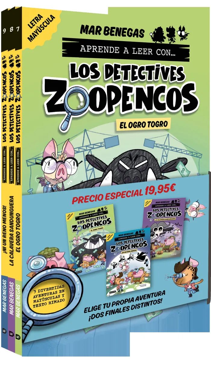 Pack Aprende a Leer con... ¡Los Detectives Zoopencos! 7, 8 y 9: en Letra Mayúscu