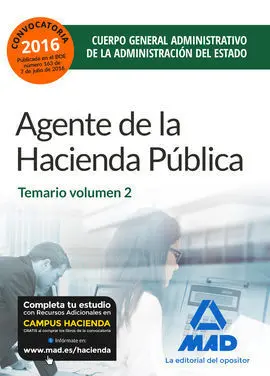 Temario 2 Agentes de la Hacienda Pública Cuerpo General Administrativo de la Administración del Estado