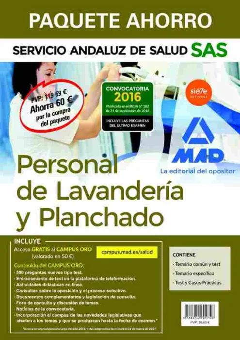 Paquete Ahorro Personal de Lavandería y Planchado del Servicio Andaluz de Salud.