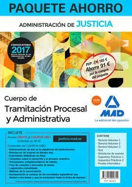 Paquete Ahorro Tramitación Procesal y Administrativa (Turno Libre). Ahorra 91 ?
