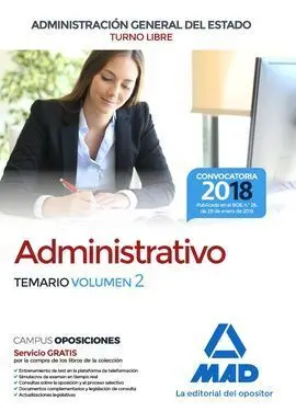 Administrativo de la Administración General del Estado (Turno Libre). Temario Vo