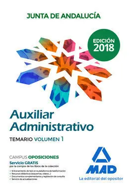 Auxiliar Administrativo de la Junta de Andalucía. Temario Volumen 1