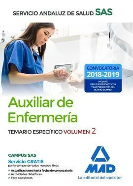 Temario Especifico Vol 2. Auxiliar de Enfermeria Sas