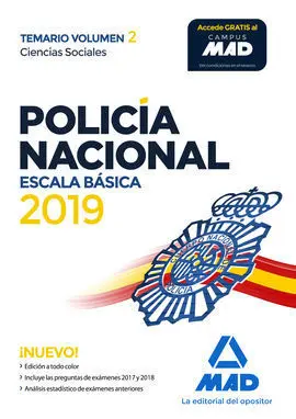Policía Nacional Escala Básica. Temario Volumen 2 Ciencias Sociales