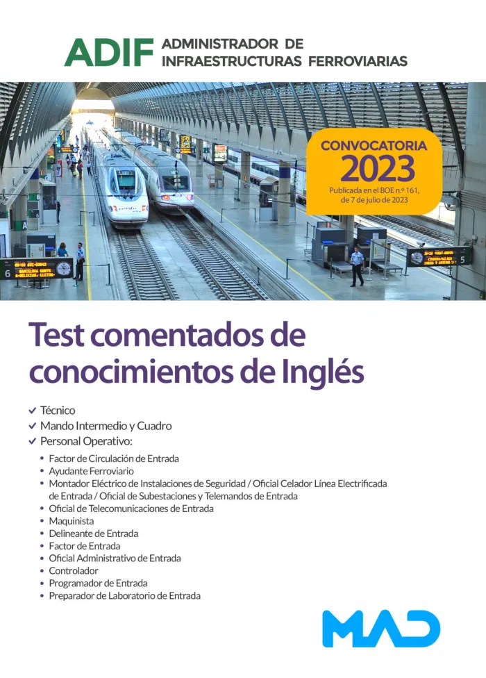 Test Comentados de Conocimientos de Ingles. Administrador de Infraestructuras Fe