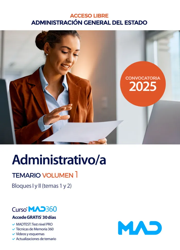 Temario Administrativo;A del Estado. Bloque I y Ii, Acceso Libre