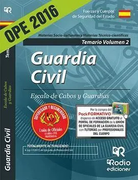 Guardia Civil. Escala de Cabos y Guardias. Temario Volumen 2. Edición 2016