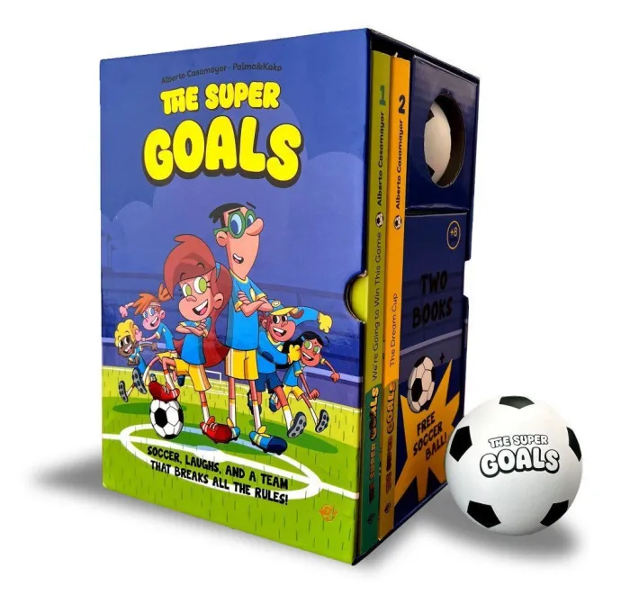The Super Goals Box Set: 2 Books + Soccer Ball