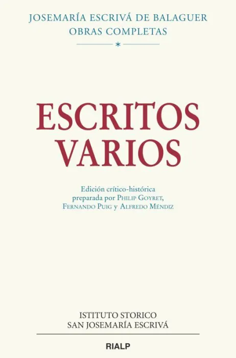Escritos Varios (1927-1974). Edición Crítico-Histórica