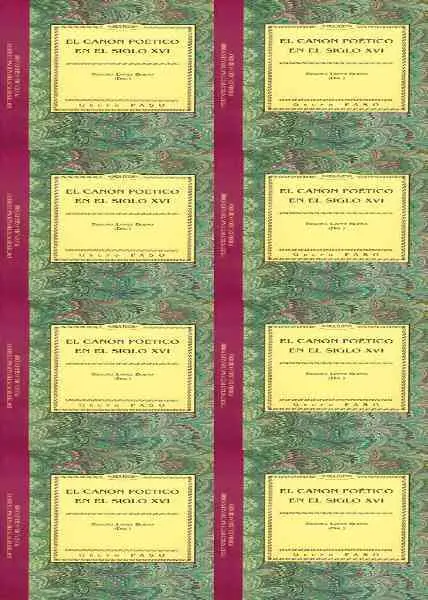 El Canon Poetico en el Siglo Xvi.