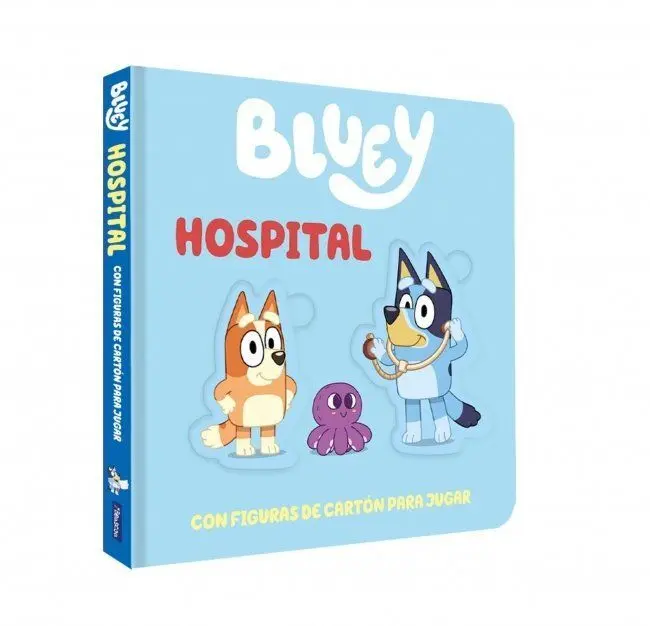 Bluey. Libro Juguete - Hospital. Libro de Cartón con Figuras Extraíbles para Jug