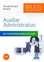 Test del Temario General Auxiliar Administrativo de Corporaciones Locales 2015