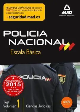 Test Vol. 1 Ciencias Jurídicas Escala Básica de Policía Nacional 2015