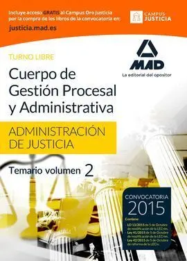 Temario 2 Gestion Procesal y Administrativa de la Administración de Justicia 2015