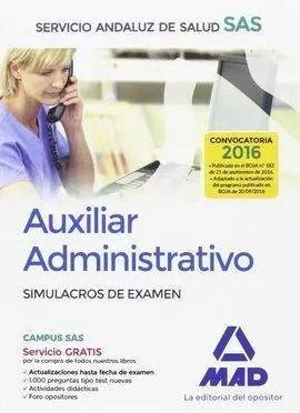Auxiliar Administrativo Simulacros de Examen Sas 2016