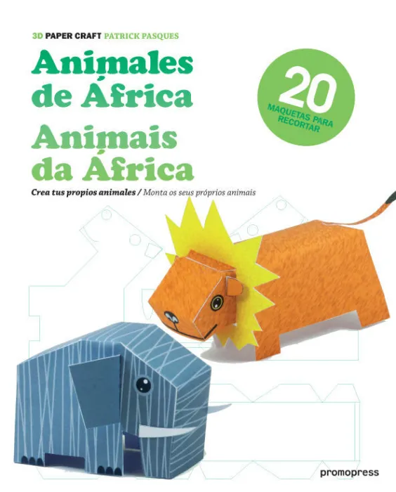 Animales de Africa. 20 Maquetas para Recortar