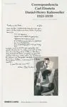 Correspondencia Carl Einstein, Daniel-Henry Kahnweiler (1921-1939)