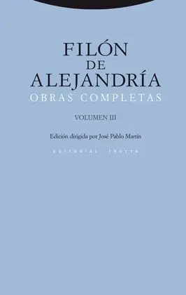 Filon de Alejandria Obras Completas Iii